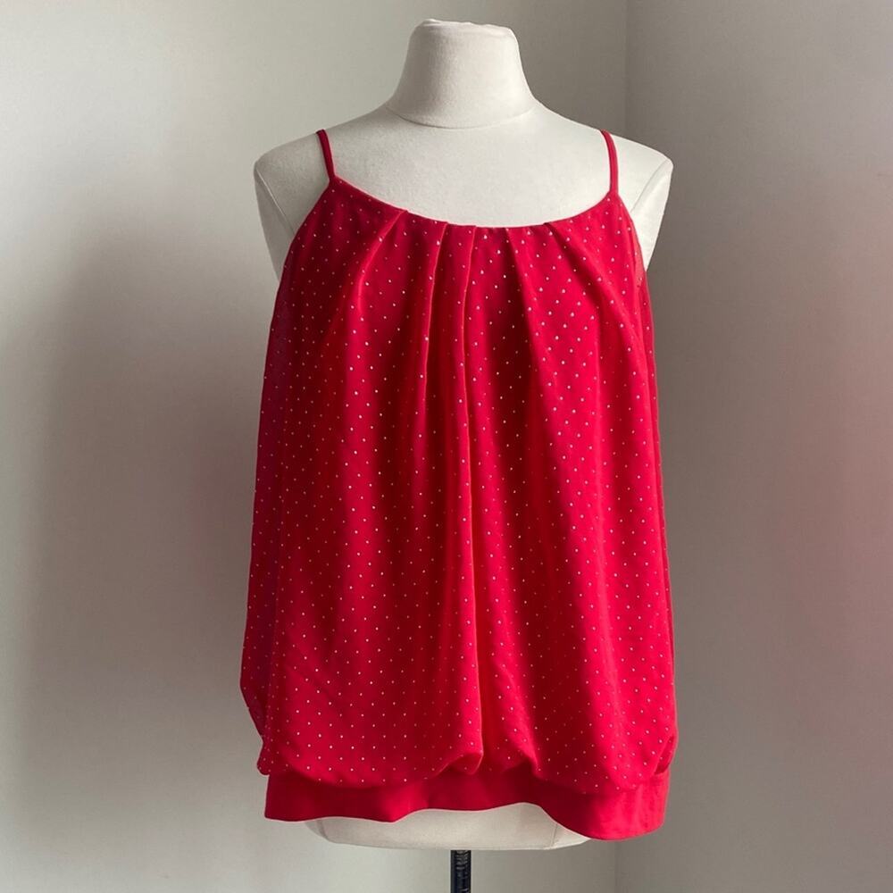LANE BRYANT Blouse Womens Sz 18 Red Studded Tank